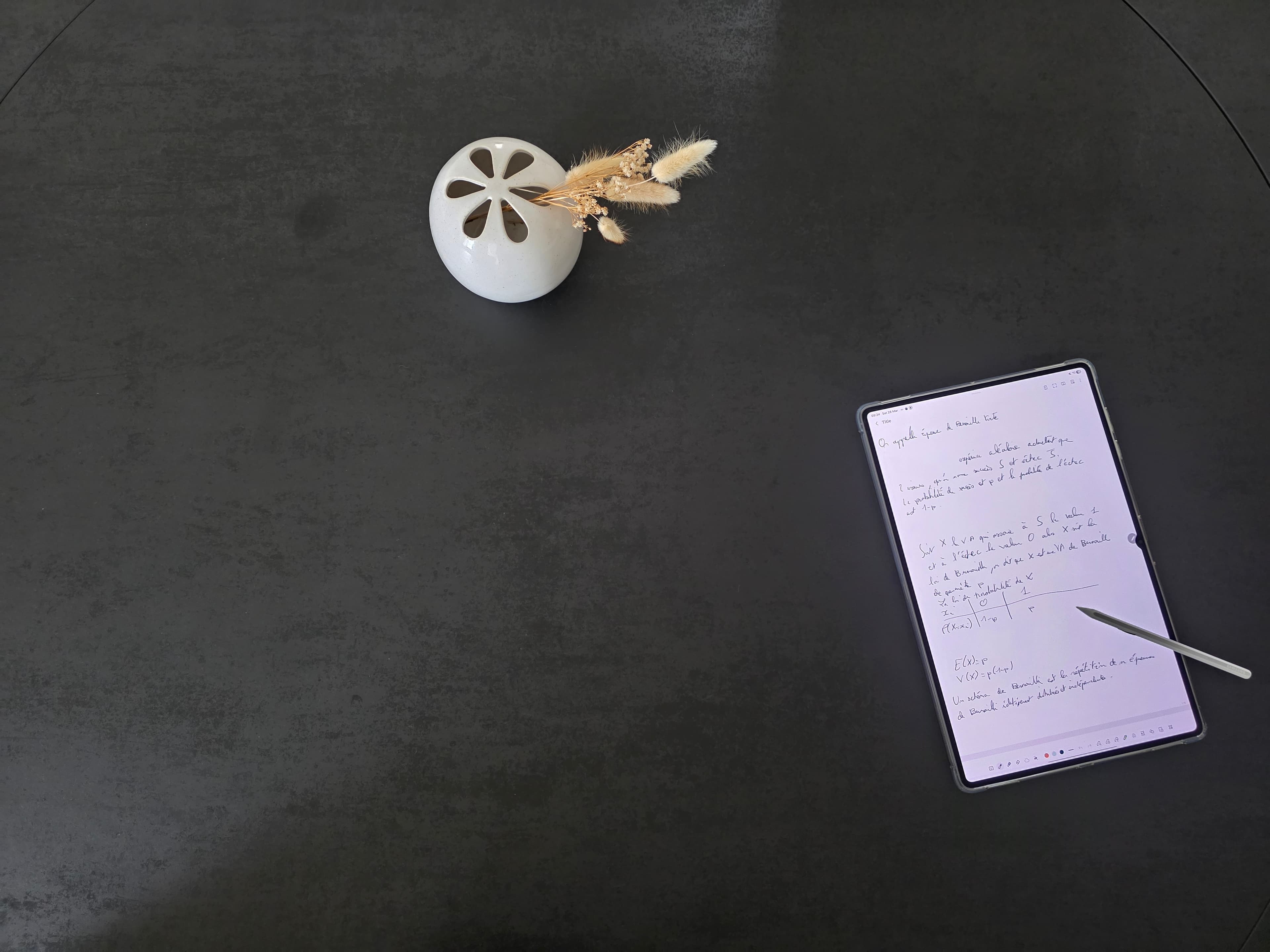 Bureau de travail pour cours de mathématiques